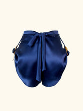 Load image into Gallery viewer, A back view product image of the Anna tap pants. they tie with a long bow at the centre back. The bow leads into the waistband.
