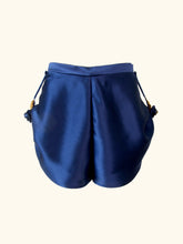 Load image into Gallery viewer, A product image of the Anna tap pants. The wasistband is of the same silk as the legs and is around 1" wide.
