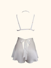 Load image into Gallery viewer, A back view of the ivory sandwashed Emmeline tap pants worn with a white bralette. Shows a styling option, they would work well with the Lily bralette.
