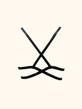 Load image into Gallery viewer, An alternative view of the back of the Nina bralette. Here the shoulder straps cross over before looping over the band.