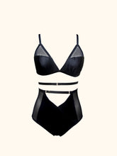 Load image into Gallery viewer, The Serena knickers worn with the Nina bralette. The adjustable waistband on the knickers compliments the adjustable wrap around strap on the bralette. This shows a styling option.