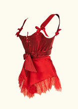 Load image into Gallery viewer, The Olenska tap pants worn with the Olenska stays. The tap pants are silk satin and the stays silk douppion. This shows a styling option.