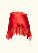 Load image into Gallery viewer, A side view of the Olenska tap pants illustrating the arch of the hem at the sides and the delicate nature of the lace.